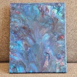 Abstract Blue and Gray Canvas Art